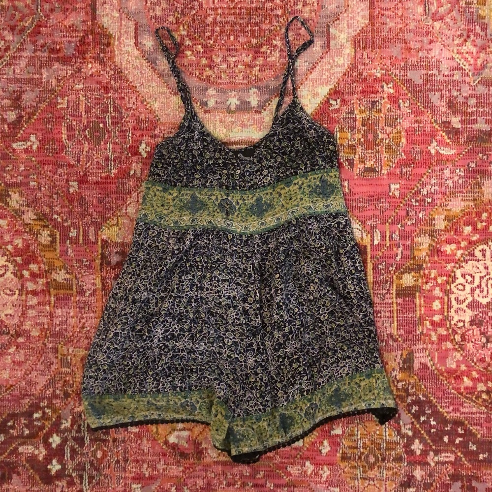 Angie Green & Blue Romper